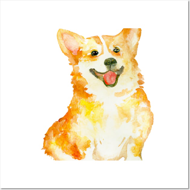 Pembroke Welsh Corgi Watercolor - Gift For Dog Lovers Wall Art by Edd Paint Something